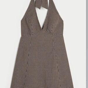 Hollister Brown Checkered Backless Dress